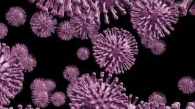 Wuhan Coronavirus virüsünün yeni grip virüsü hücreleri yayılıyor. Çin zatürree hastalığı dünya çapında ölüm, hastalık ve salgına neden oluyor - 3D animasyon