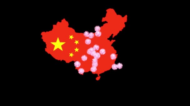 Mapa Del Coronavirus Muestra Propagación Epidemia Influenza Covid China Enfermedad — Vídeo de stock