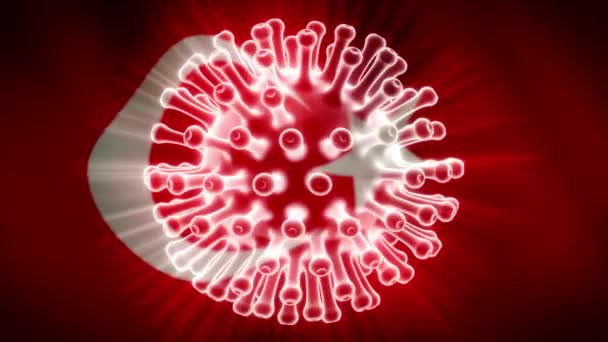 Turkey Coronavirus Cells Show Pandemic Global Outbreak Covid Turkish Contagion — Stock video