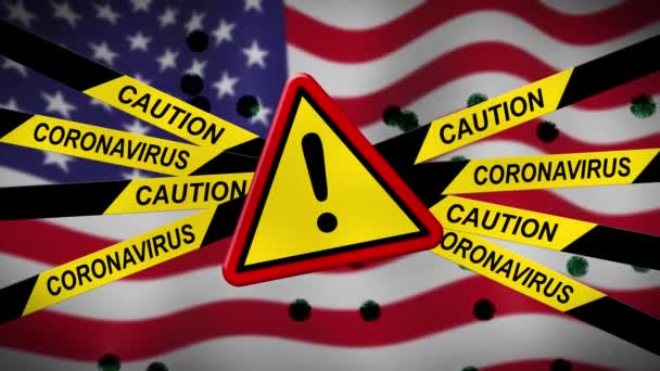 Usa Coronavirus Utbrott Varning Nya Epidemiska Sjukdom Amerikansk Pandemisk Reaktion — Stockvideo