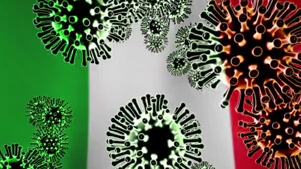 Covid Italië Corona Virus Epidemie Risico Symptomen 2019 Ncov Italiaanse — Stockvideo