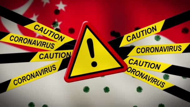 Covid Singapur Coronavirus Übertragung Verursacht Epidemie Oder Pandemie Singapur 2019 — Stockvideo