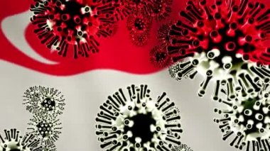 Covid-19 Singapur Coronavirus salgını tehdide ya da salgına neden oluyor. Singapur 2019 ncov salgını ve 19 salgını - 3 boyutlu animasyon