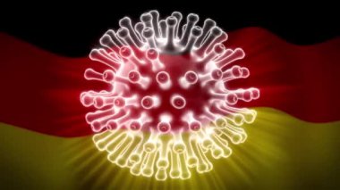 2019 Covid19 hastalığından kalma Coronavirus germany virüs salgını. Alman ve küresel covid 19 virüsü salgını - 3 boyutlu animasyon
