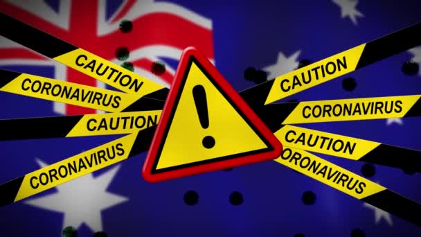 Coronavirus Australia Pandemická Kovid Vypuknutí Buněk 2019 Ncov Australská Karanténa — Stock video