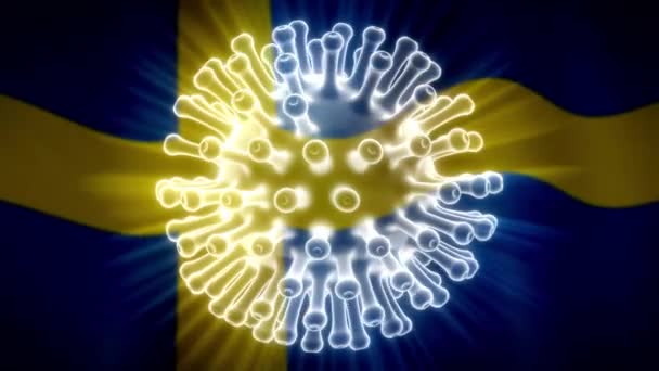 Вірус Корони Показує Пандемічний Глобальний Спалах Covid Swedish Contagion Stockholm — стокове відео