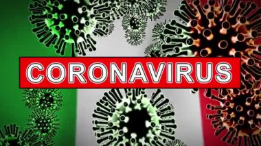 Covid 19 İtalya Corona virüsü salgını, risk ve hastalık. Roma 'da 2019 ncov İtalyan salgını hastalık ve kovid19 koronavirüs ölümüne neden oldu - 3d animasyon