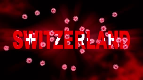 Switzerland Coronavirus Covid19 Cells Show Pandemic Global Outbreak Covid Swiss — Stock Video
