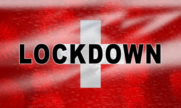 Zamknięcie Szwajcarii Zapobiegające Epidemii Lub Epidemii Koronawirusów Covid Szwajcarskie Środki — Zdjęcie stockowe