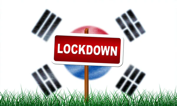 South Korea Lockdown Stopping Ncov Epidemic Outbreak Covid Korean Ban — Stock Photo, Image