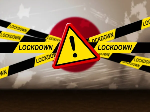 Japan Lockdown Stopping Ncov Epidemic Outbreak Covid Japanese Ban Isolate — Stock Photo, Image