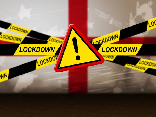 England Lockdown Preventing Coronavirus Spread Outbreak Covid English Precaution Lock — Stock Photo, Image