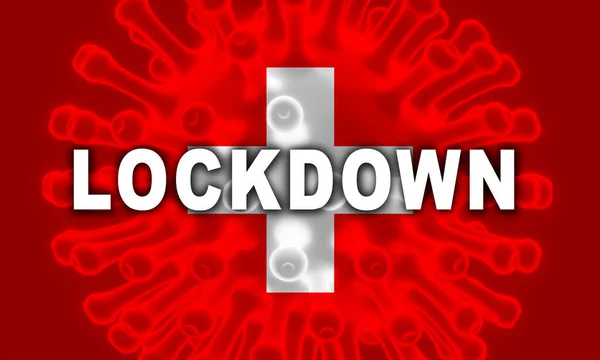 Zamknięcie Szwajcarii Zapobiegające Epidemii Lub Epidemii Koronawirusów Covid Szwajcarskie Środki — Zdjęcie stockowe