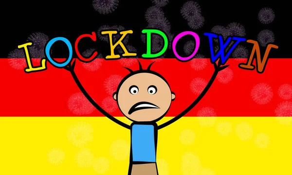 Deutsche Kinder Blockieren Ncov Epidemie Oder Ausbruch Covid Deutschland Verbot — Stockfoto