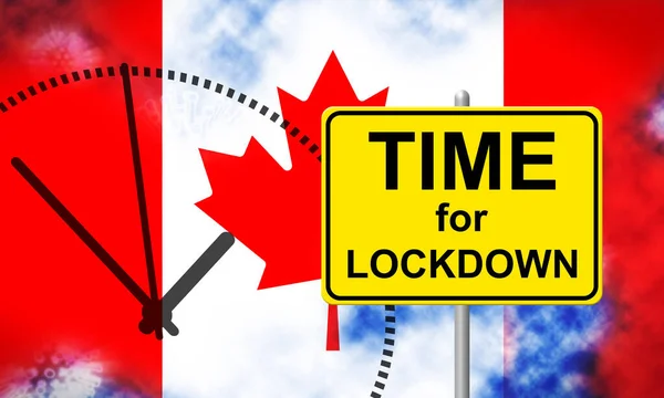 Canada Lockdown Preventing Coronavirus Pandemic Outbreak Covid Canadian Precaution Lock — Stock Photo, Image