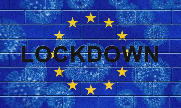Uniós Zárlat Kova19 Járvány Vagy Járvány Megállítása Érdekében Covid Európai — Stock Fotó