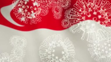 Covid-19 Singapur Coronavirus salgını tehdide ya da kilit altına almaya neden oluyor. Singapur 2019 ncov salgını ve 19 salgını - 3 boyutlu animasyon
