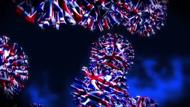 英国コロナウイルスは 新たな流行病の19のロックダウンアラートをカバーしています 病気や感染症に対する英国のパンデミック対応 3Dアニメーション — ストック動画