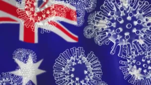 Covid Australia Epidemic Coronavirus Cells Lockdown 2019 Ncov Cuarentena Australiana — Vídeo de stock
