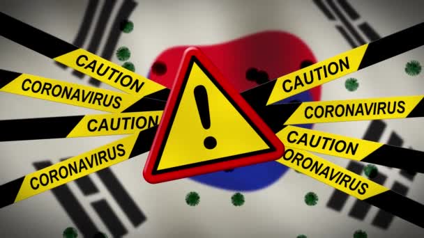 Covid Jižní Korea Koronavirus Způsobující Epidemii Nebo Uzamčení Korejština 2019 — Stock video