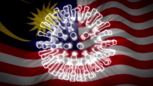 Coronavirus Epidemier Malaysia Med 2019 Ncov Cell Och Nedstängning Malaysiska — Stockvideo