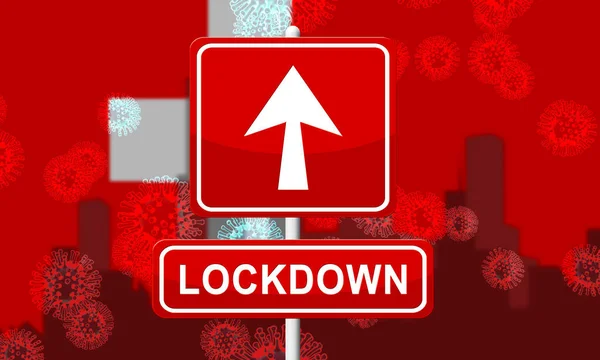 Switzerland Lockdown Preventing Coronavirus Pandemic Outbreak Covid Swiss Precaution Lock — Stock Photo, Image