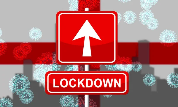 England Lockdown Confinement Prevent Coronavirus Spread Outbreak Covid English Precaution — Stock Photo, Image