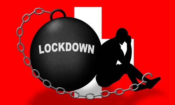 Switzerland Lockdown Preventing Coronavirus Pandemic Outbreak Covid Swiss Precaution Lock — Stock Photo, Image