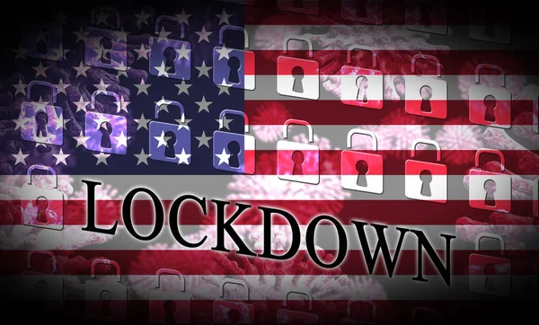 Usa Lockdown Shutdown Ncov Epidemic Outbreak Covid American Precaution Stop — Stock Photo, Image