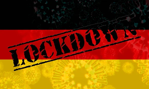 德国封锁以阻止Ncov流行病或疫情的爆发 Covid German Ban Isolation Disease Infection Illustration — 图库照片