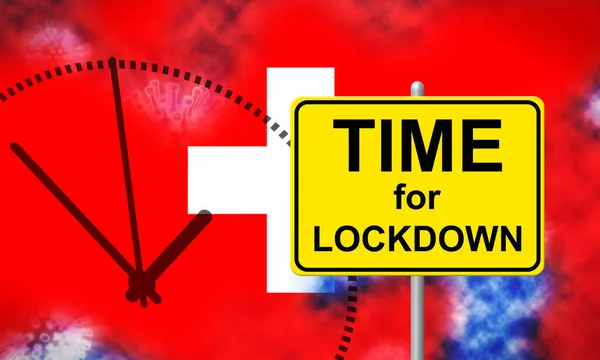 Swiss Lockdown Preventing Coronavirus Pandemic Outbreak Covid Switzerland Precaution Lock — Stock Photo, Image