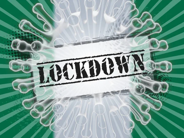 Nigeria Lockdown Sign Coronavirus Covid Nigerian Stay Home Order Enforce — Stock Photo, Image