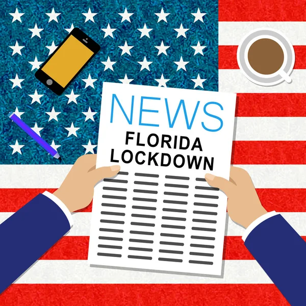 Florida Lockdown News Bedeutet Die Einsperrung Von Coronavirus Covid Miami — Stockfoto