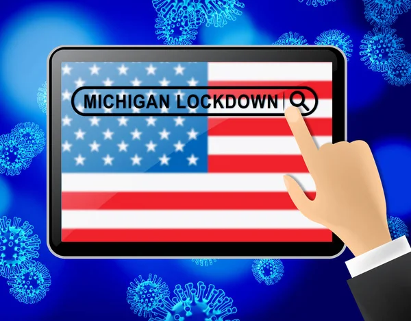 Michigan Lockdown Nieuws Betekent Opsluiting Van Coronavirus Covid Eenzame Afzondering — Stockfoto