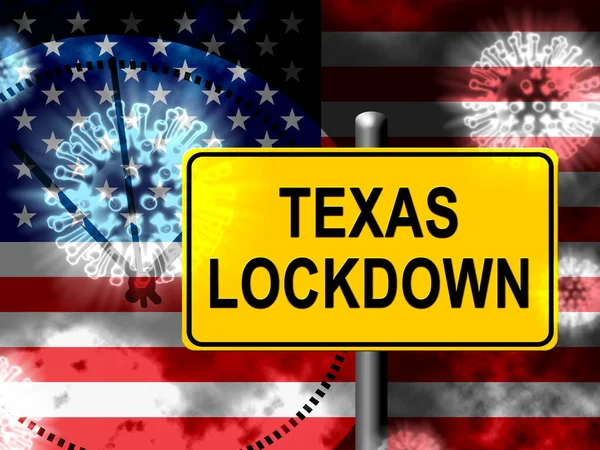Encerramento Texas Significa Confinamento Coronavírus Covid Isolamento Solitário Texano Covid19 Imagem De Stock