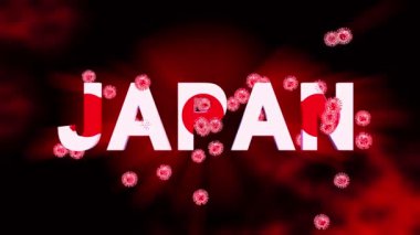Covid 19 Japonya Corona virüsü salgını romanında tecrit. Tokyo 'da 2019 ncov Japon salgını hastalık ve covid19 ölüme neden oldu - 3d animasyon