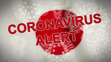 Covid 19 Japonya Corona virüsü salgını riski ve tecrit. Tokyo 'da 2019 ncov Japon salgını hastalık ve covid19 ölüme neden oldu - 3d animasyon