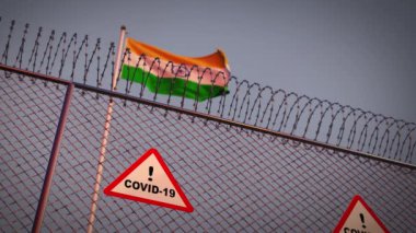 Coronavirus Hindistan virüsü belirtileri 2019 covid19 tecrit. Hint ve küresel covid 19 virüsü salgını - 3 boyutlu animasyon