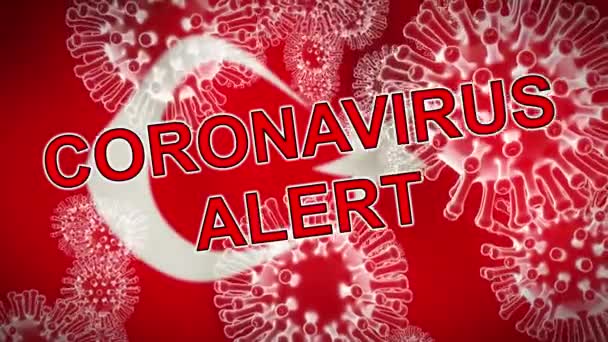 Krocan Koronavirus Covid19 Buňky Vykazují Pandemické Globální Uzavření Covid Turkish — Stock video