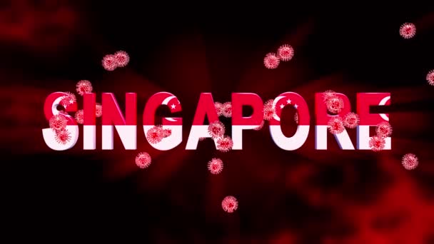 Transmisi Covid Singapore Coronavirus Menyebabkan Epidemi Atau Penguncian Singapura 2019 — Stok Video