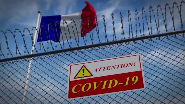 Coronavirus France Vírus Járvány 2019 Kovid19 Zárlat Francia Globális Járvány — Stock videók