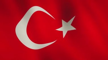 Vatansever ulus dalgalanan Türkiye bayrağı. Türk flaması ve dalgalı ulusal kapanış - kusursuz video döngüsü animasyonu