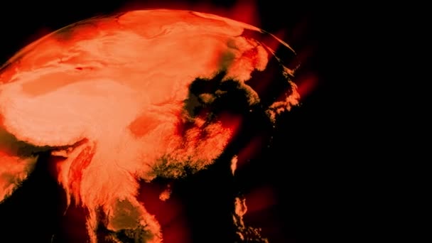 地球温暖化は放射線と温度を示す 衛星からの地球への気候変動の影響 3Dアニメーション — ストック動画