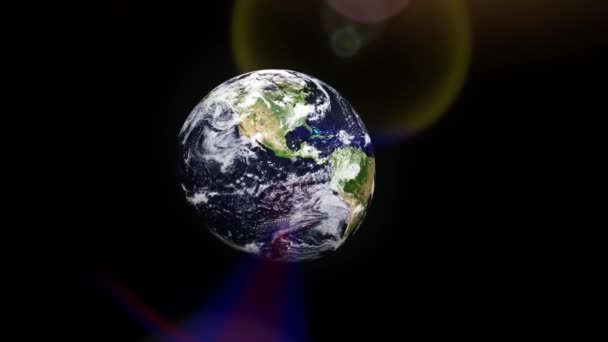 Världens Sydamerikanska Glob Visar Amerika Från Satellit Kontinent Från Rymden — Stockvideo