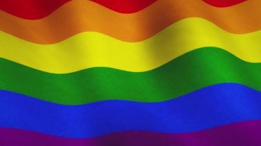 Lgbt gökkuşağı bayrağı homoseksüel ya da lezbiyeni temsil ediyor. Cinsel özgürlük için eşcinsel gurur simgesi - kusursuz animasyon döngüsü