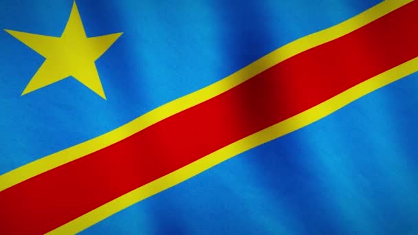 Drapeau Fond République Démocratique Congo Brandissant Des Images Fluides Patriot — Video