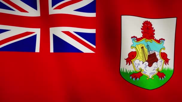 Bermuda Flaggen Wehen Hintergrund Nationalflagge Der Bermudas Und Symbol Des — Stockvideo