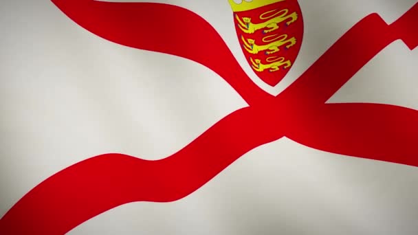 Jersey Agitant Drapeau Fond Plein Écran Emblème National Symbole Politique — Video