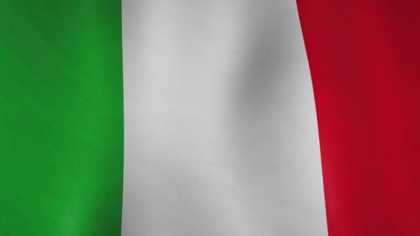 Italy Waving Flag Background Full Screen Italian National Emblem Slow — Stock Video