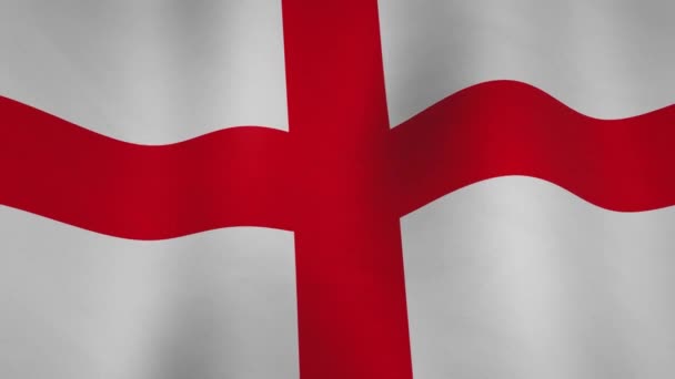 Engeland Zwaait Vlag Achtergrond Volledig Scherm Engels Nationaal Embleem Slow — Stockvideo